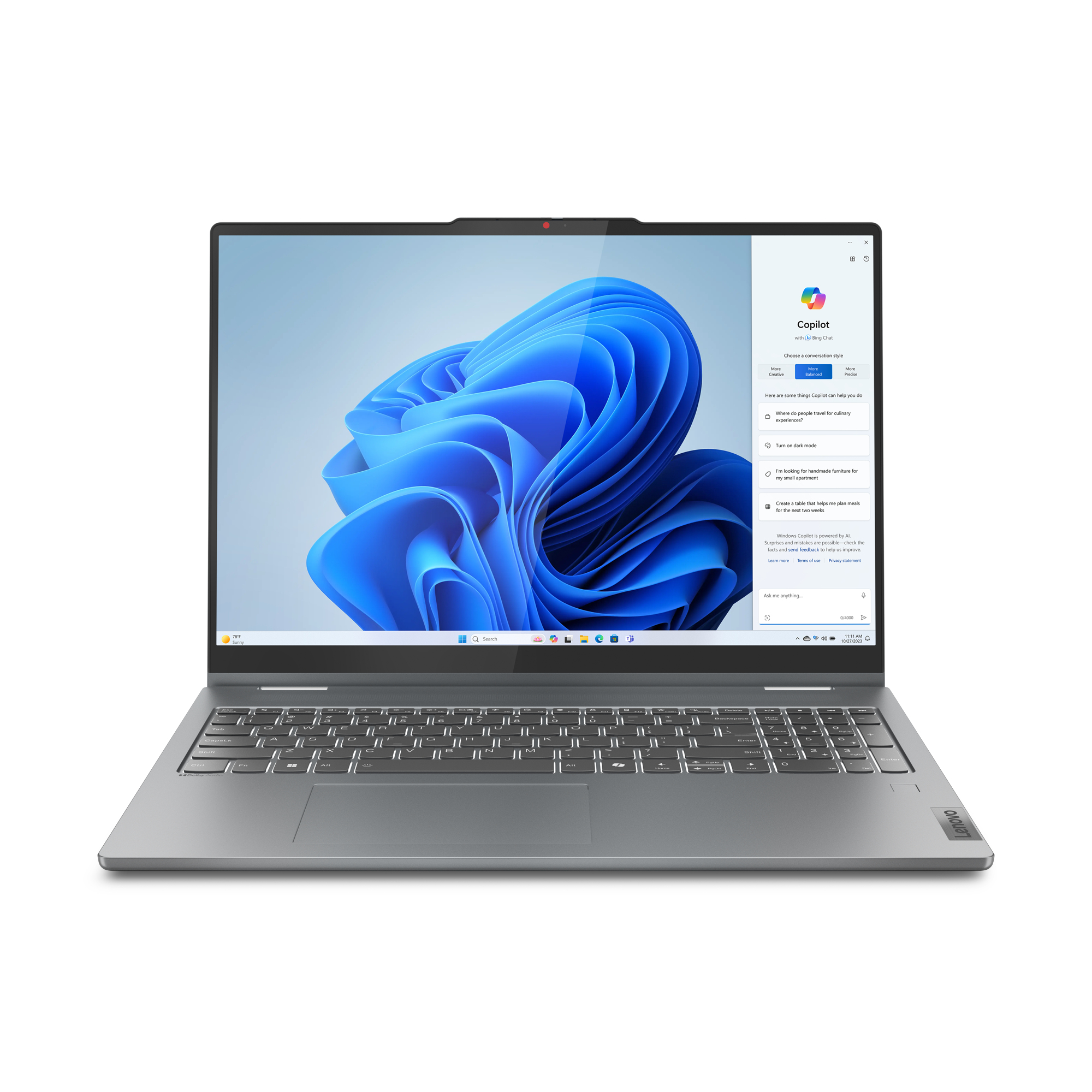 Lenovo IdeaPad 5 2-in-1 16AHP9 AMD Ryzen™ 5 8645HS Hybride (2-en-1) 40,6 cm (16") Écran tactile 16 Go LPDDR5x-SDRAM 512 Go SSD Wi-Fi 6 (802.11ax) Windows 11 Home Gris