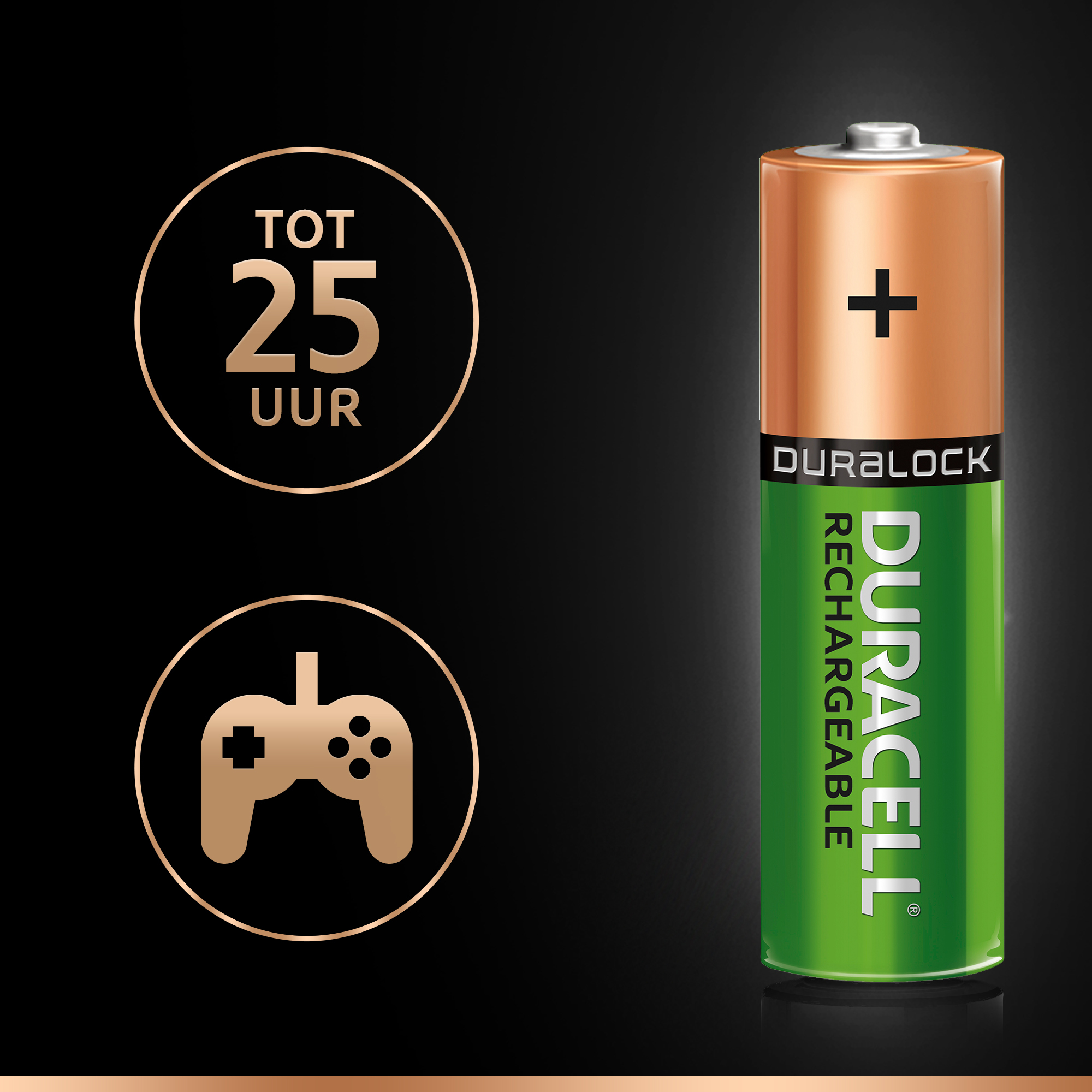 Duracell Batterij Rechargeable AA 2400mah 4-Pack