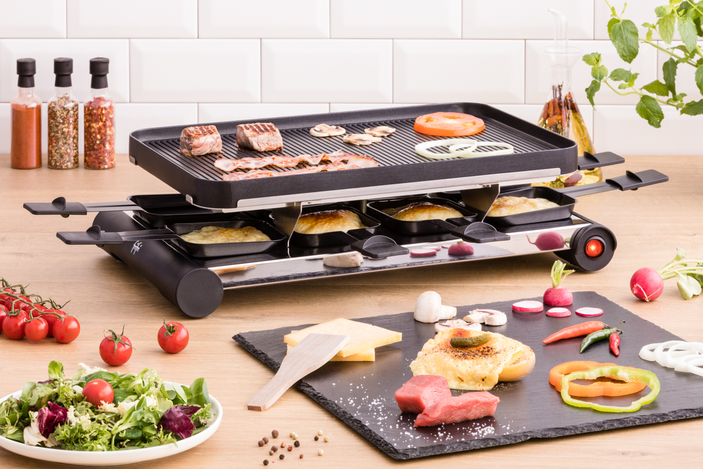 Frifri FRI1501012BLP raclette 8 persoon/personen 1300 W Zwart