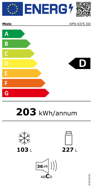 Koelkast Combi MIELE KFN 4375 DD /D / 185cm / DailyFresh