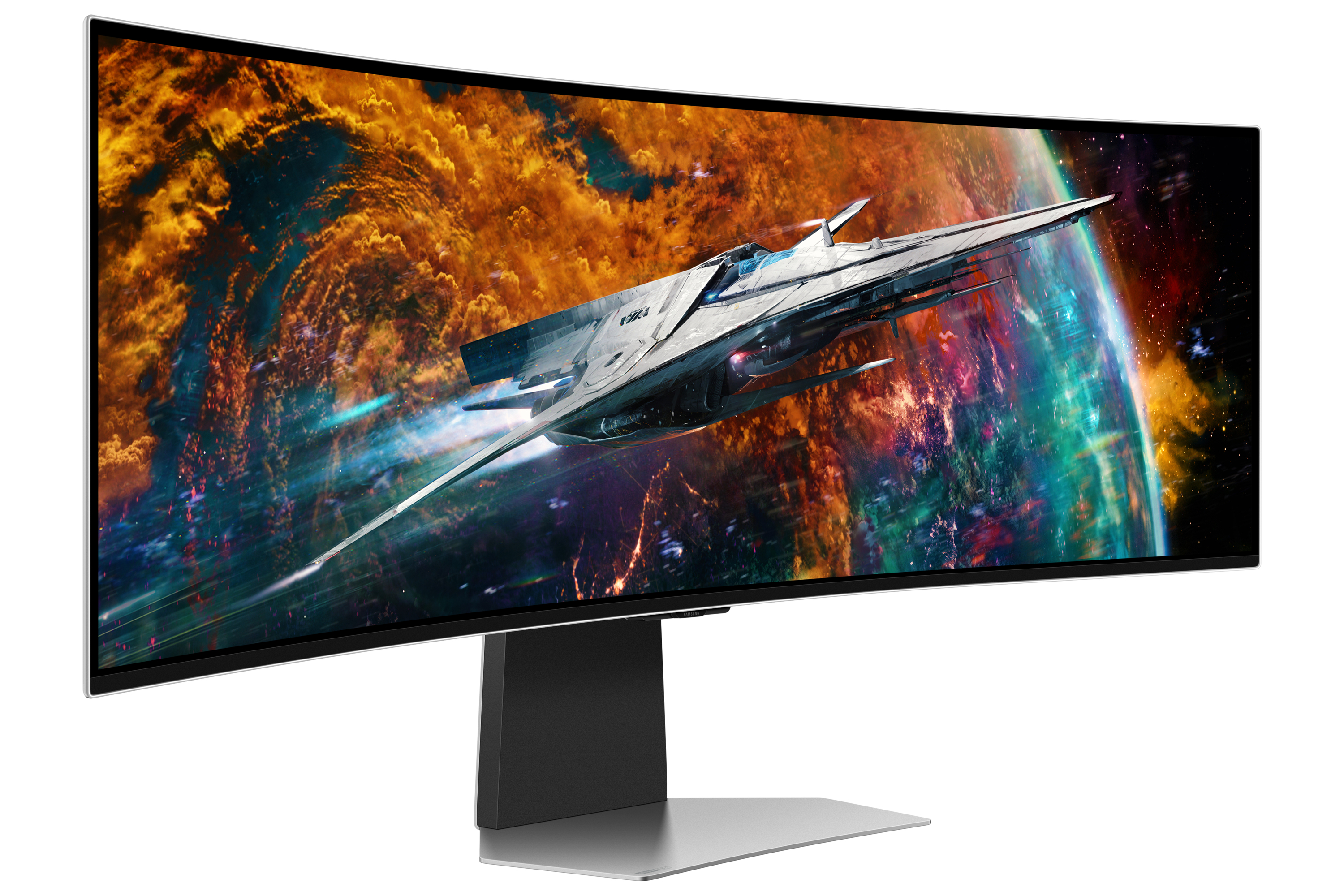 Samsung G95SC écran plat de PC 124,5 cm (49") 5120 x 1440 pixels Dual QHD OLED Argent