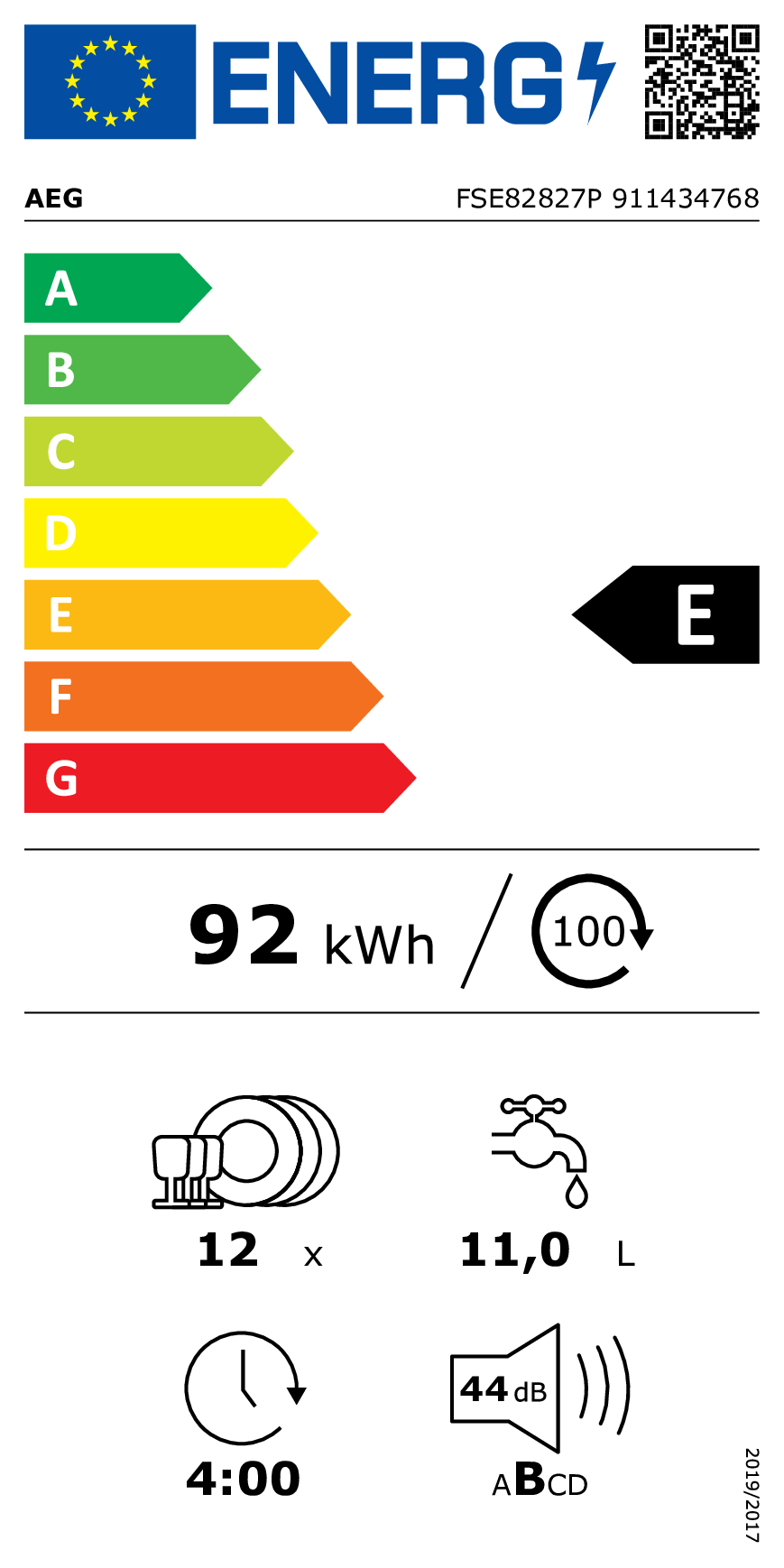 AEG VAATWASSER INBOUW FSE82827P