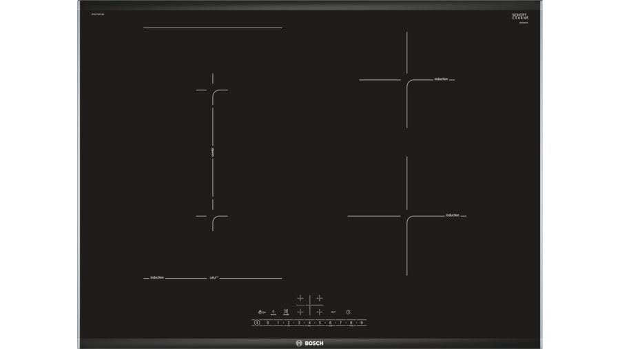 Bosch Serie 6 PVS775FC5E kookplaat Zwart Ingebouwd 70 cm Inductiekookplaat zones 4 zone(s)