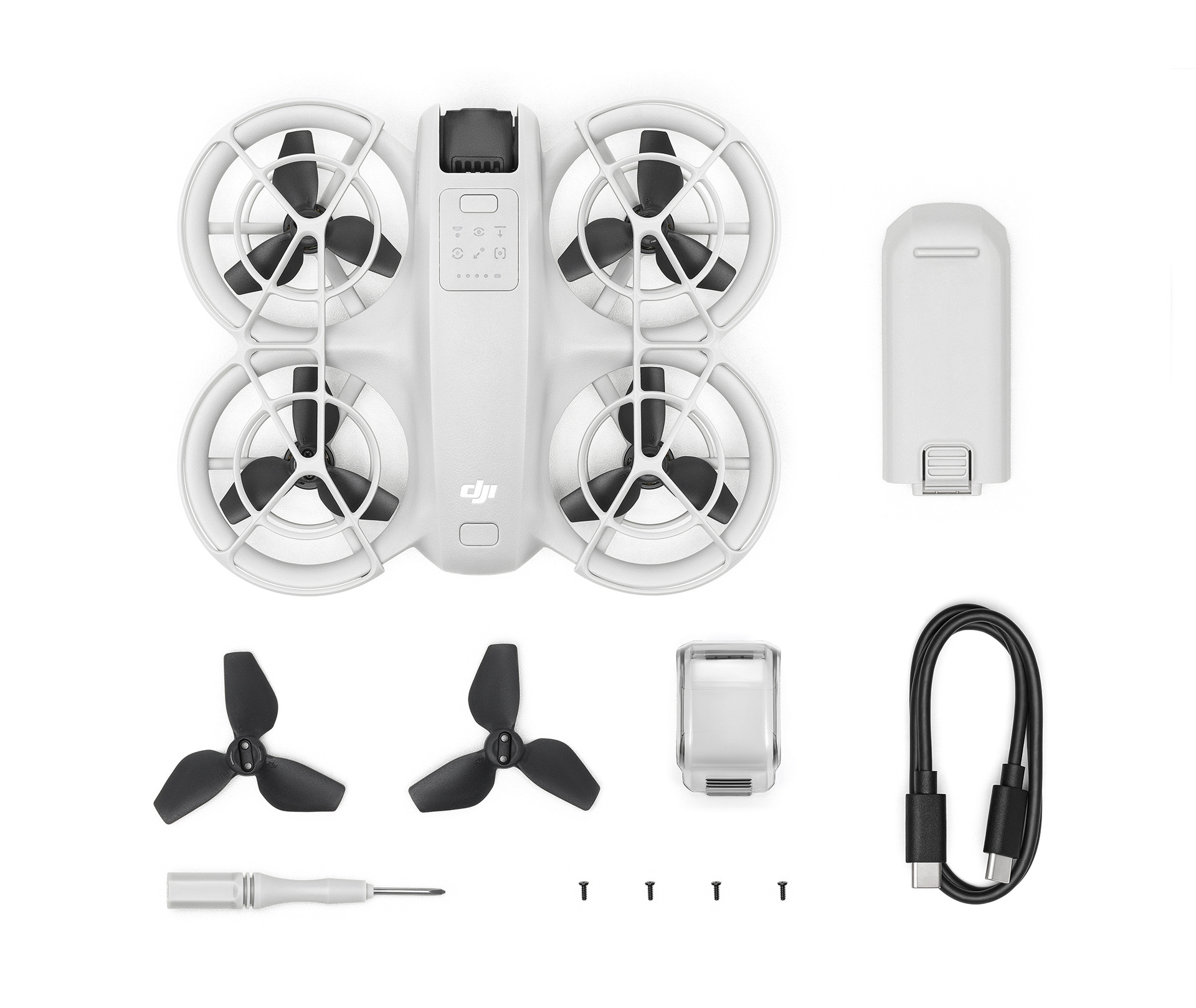 DJI Neo 4 propellers Quadcopter 12 MP 3840 x 2880 Pixels 1435 mAh Zwart, Wit