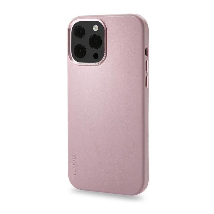 Decoded iPhone 13 Pro Max, leather case magsafe, powder pink