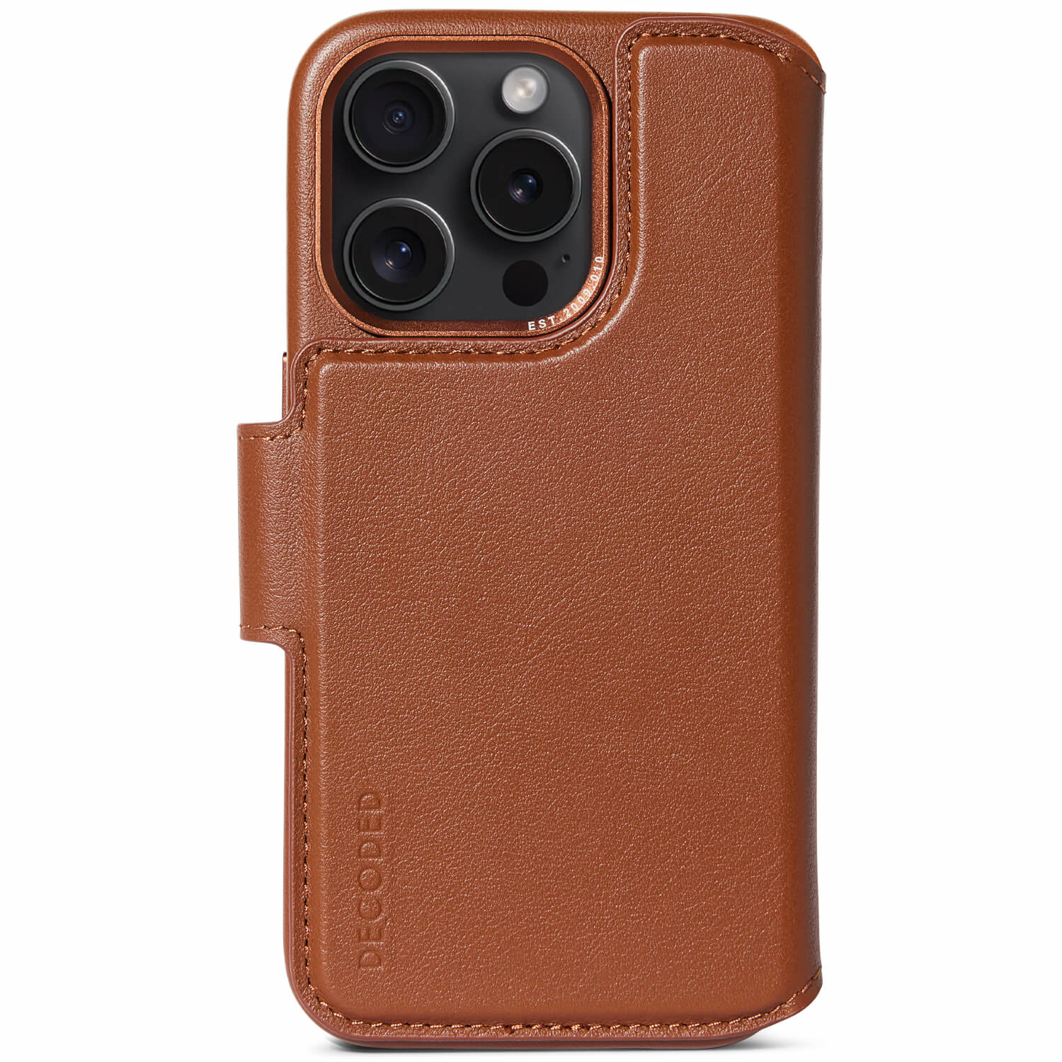 Tas DECODED Leather Detachable Wallet iPhone 15 Pro Tan