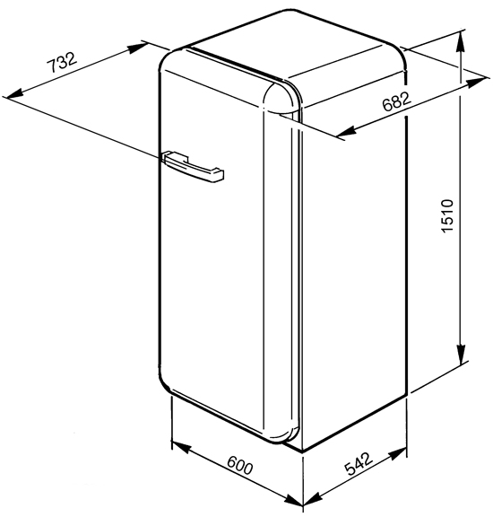 Smeg CVB20RP1 diepvriezer Vrieskast Vrijstaand 170 l Crème