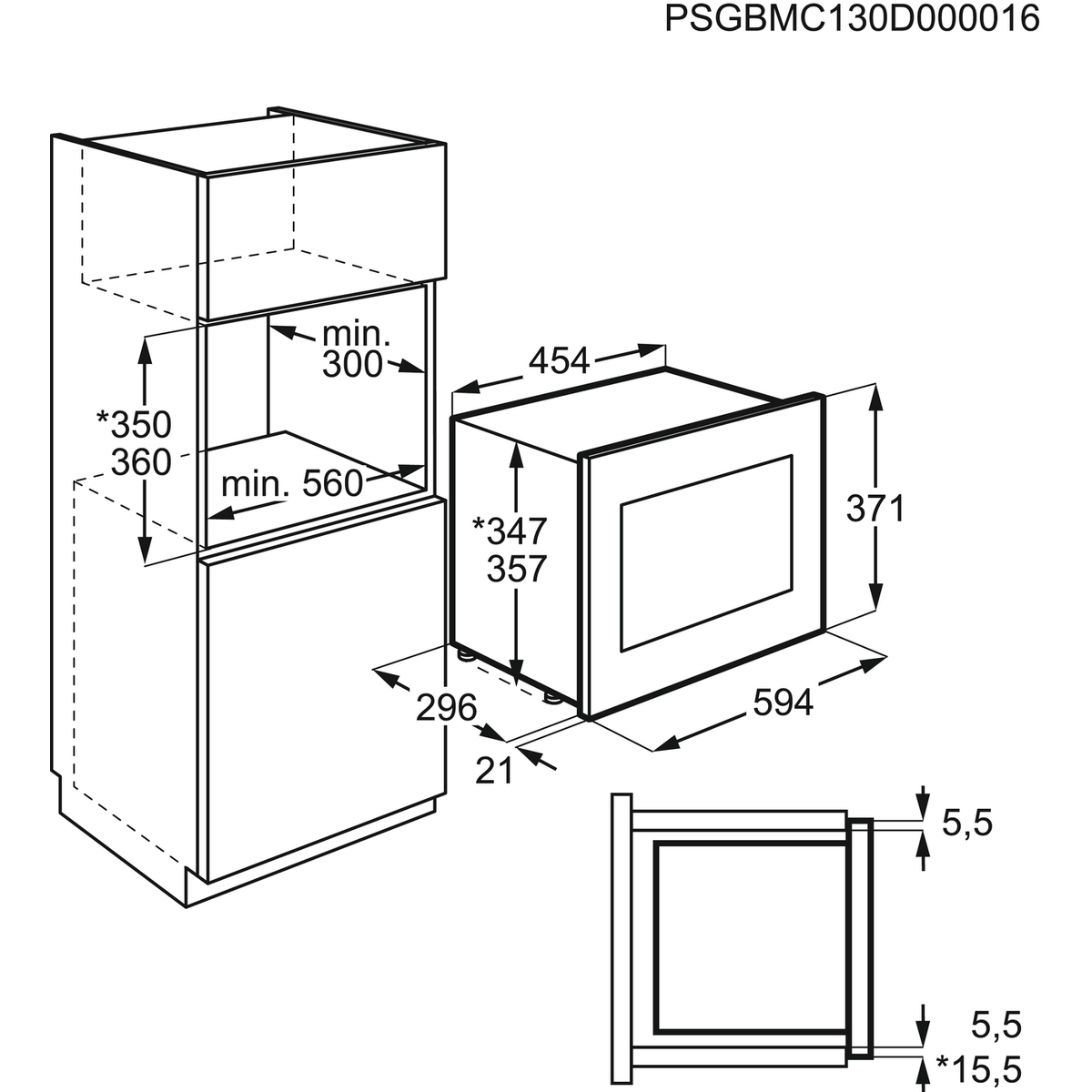 AEG MBB1756DEM Intégré Micro-onde combiné 17 L 800 W Acier inoxydable