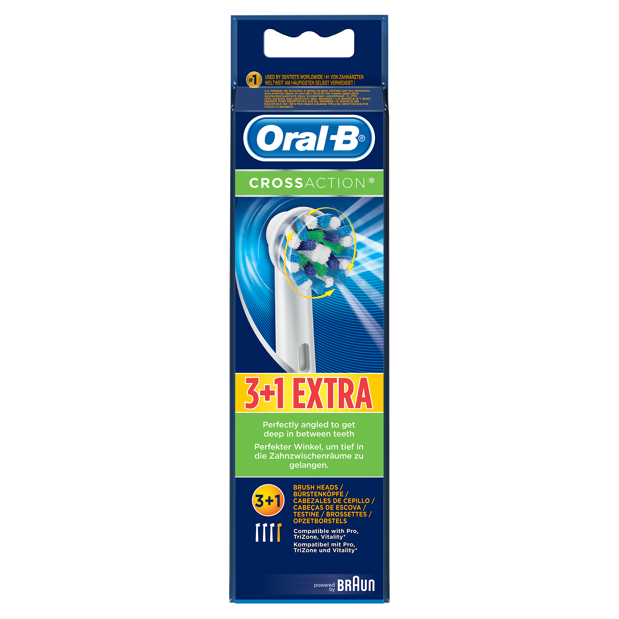 Oral-B CrossAction Power Opzetborstels 3+1 Stuks