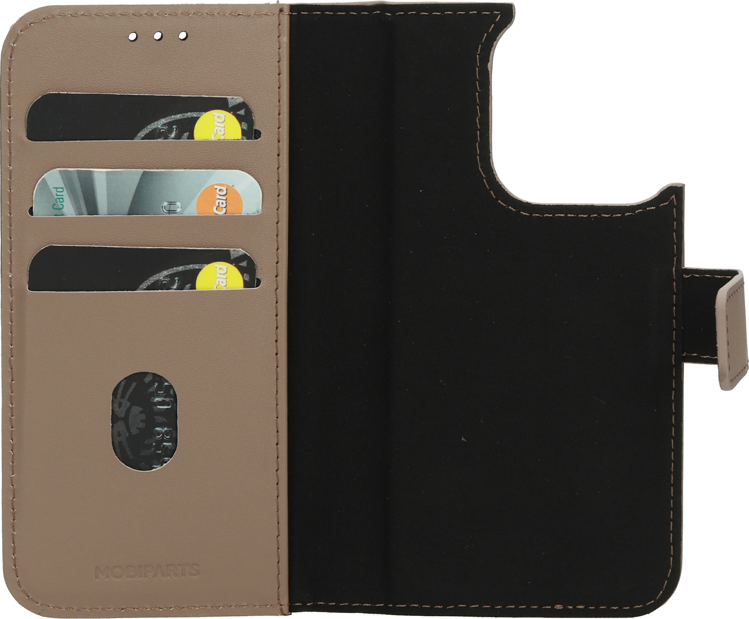 Mobiparts Leather 2 in1 Wallet Case iPhone 15 Pro Taupe