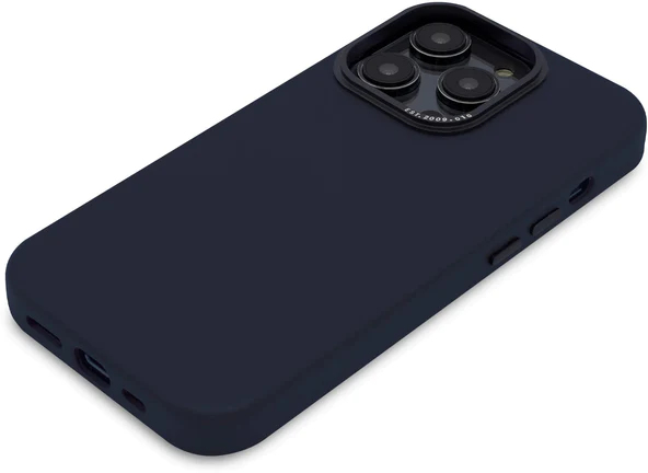 Decoded iPhone 14 Pro, lederen hoesje, staal blauw