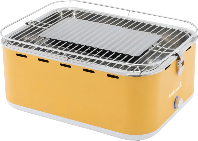 Barbecook rookvrije houtskoolgrill / tafelgrill Carlo met draagtas - geel (43,5 x 33,5 x 20,5 cm)