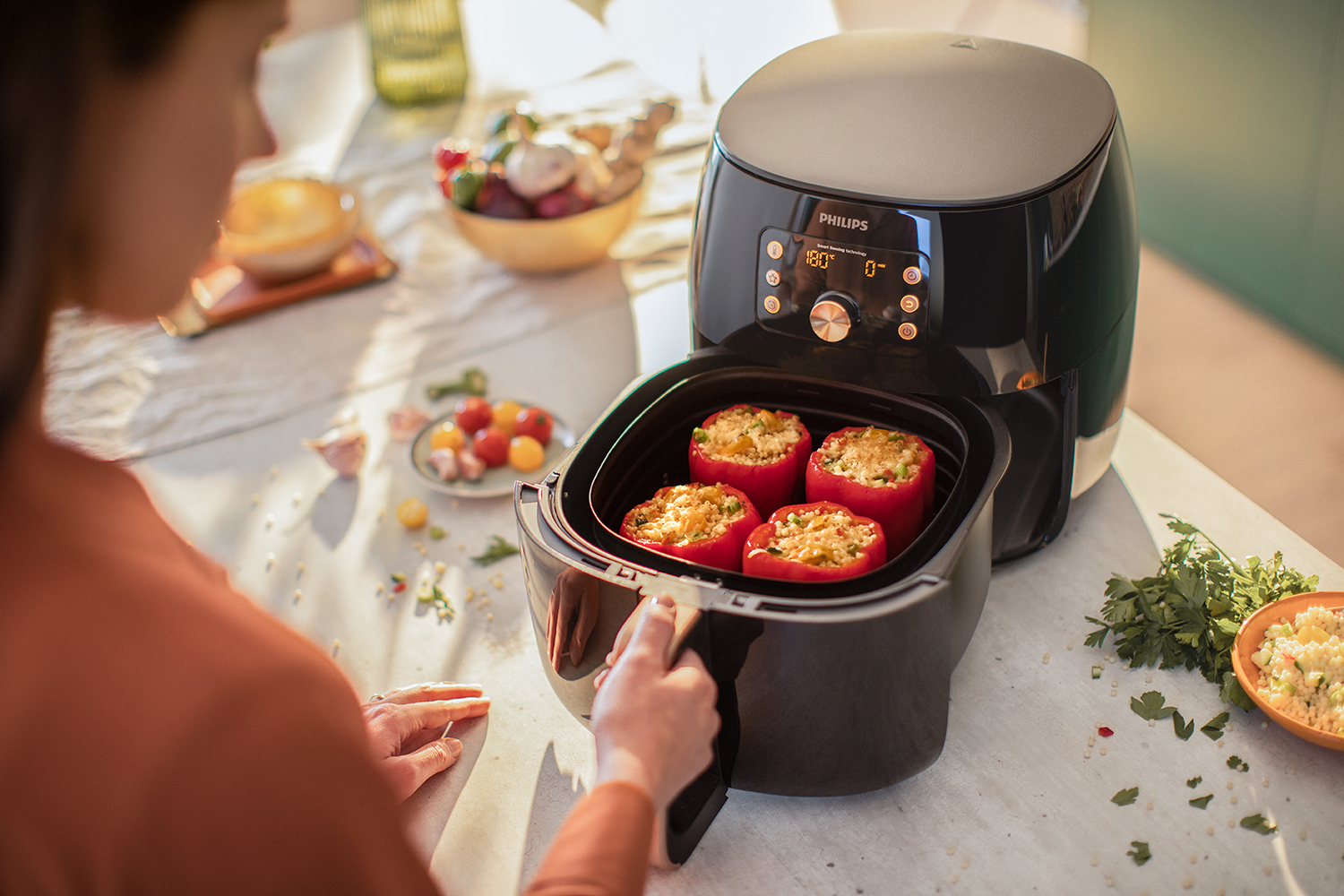 Philips Premium Smart Sensing XXL HD9867/90 Airfryer 7,3L, ajuste durée de cuisson, température