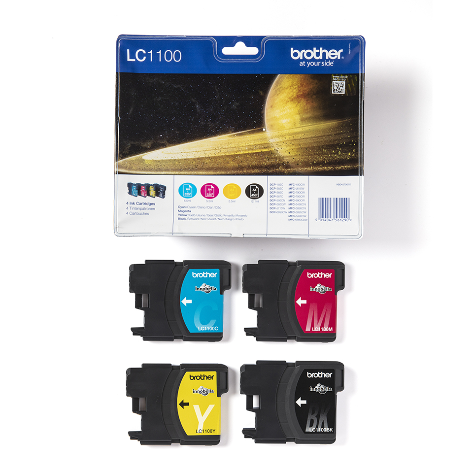 Brother LC1100VALBP inktcartridge 4 stuk(s) Origineel Zwart, Cyaan, Magenta, Geel