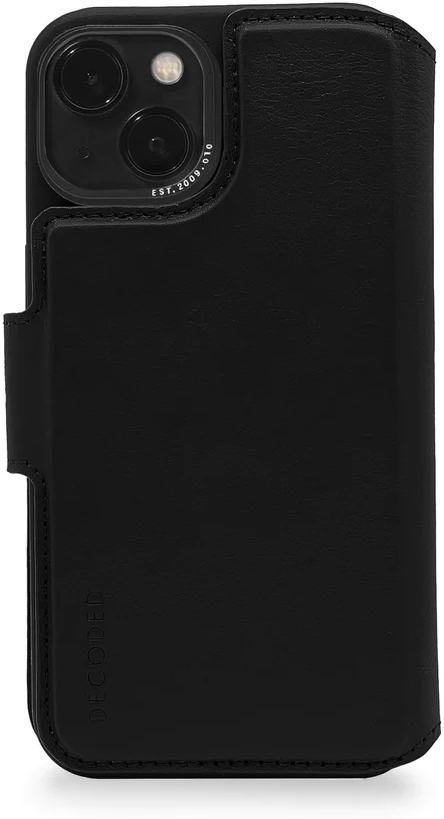 Tas DECODED Leather Detachable Wallet Case iPhone 14 Black