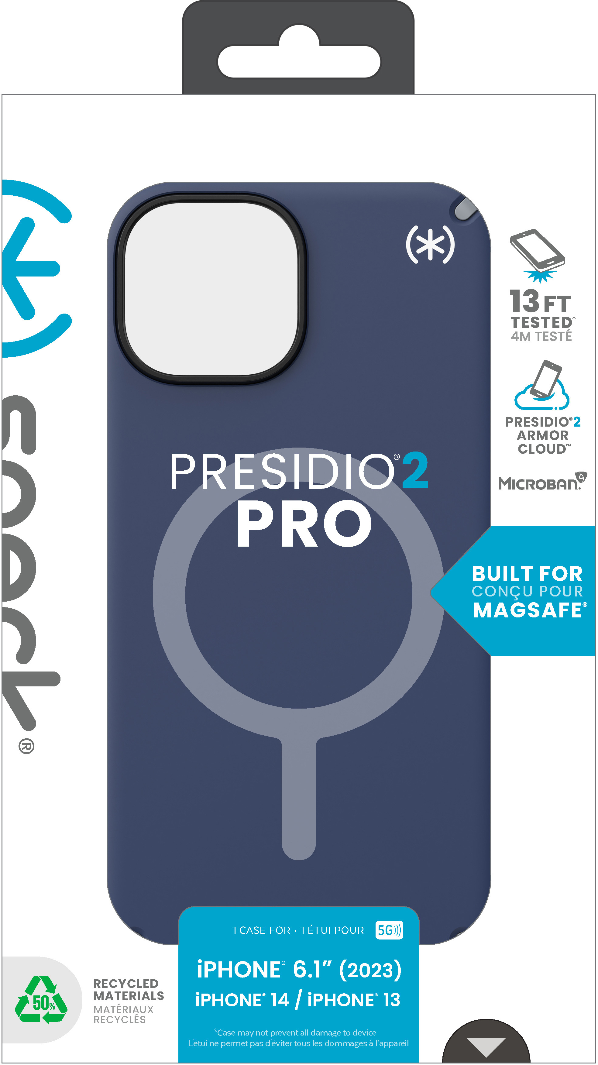 Speck Presidio2 Pro + MS Apple iPhone 15 Coastal Blue -  with Microban