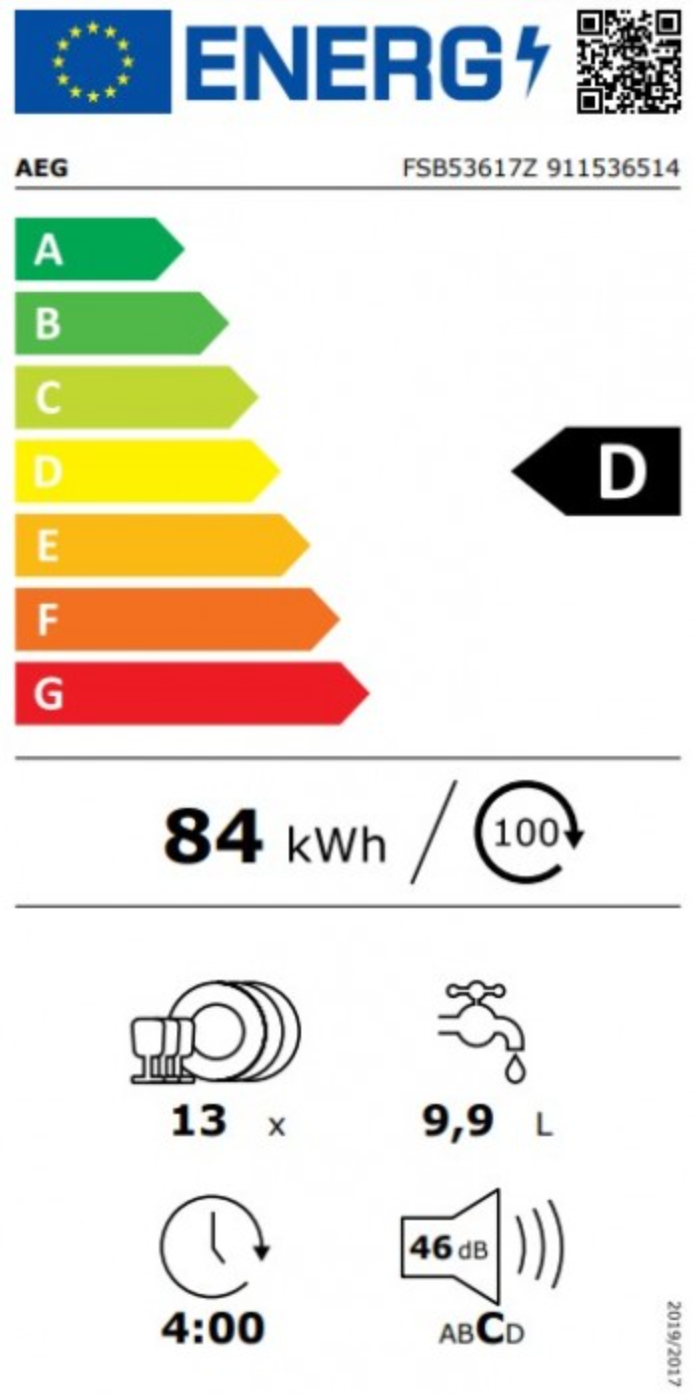 Vaatwasser BI AEG FSB53617Z / VI / D / 46dB / AutoDoor / Bestekmand