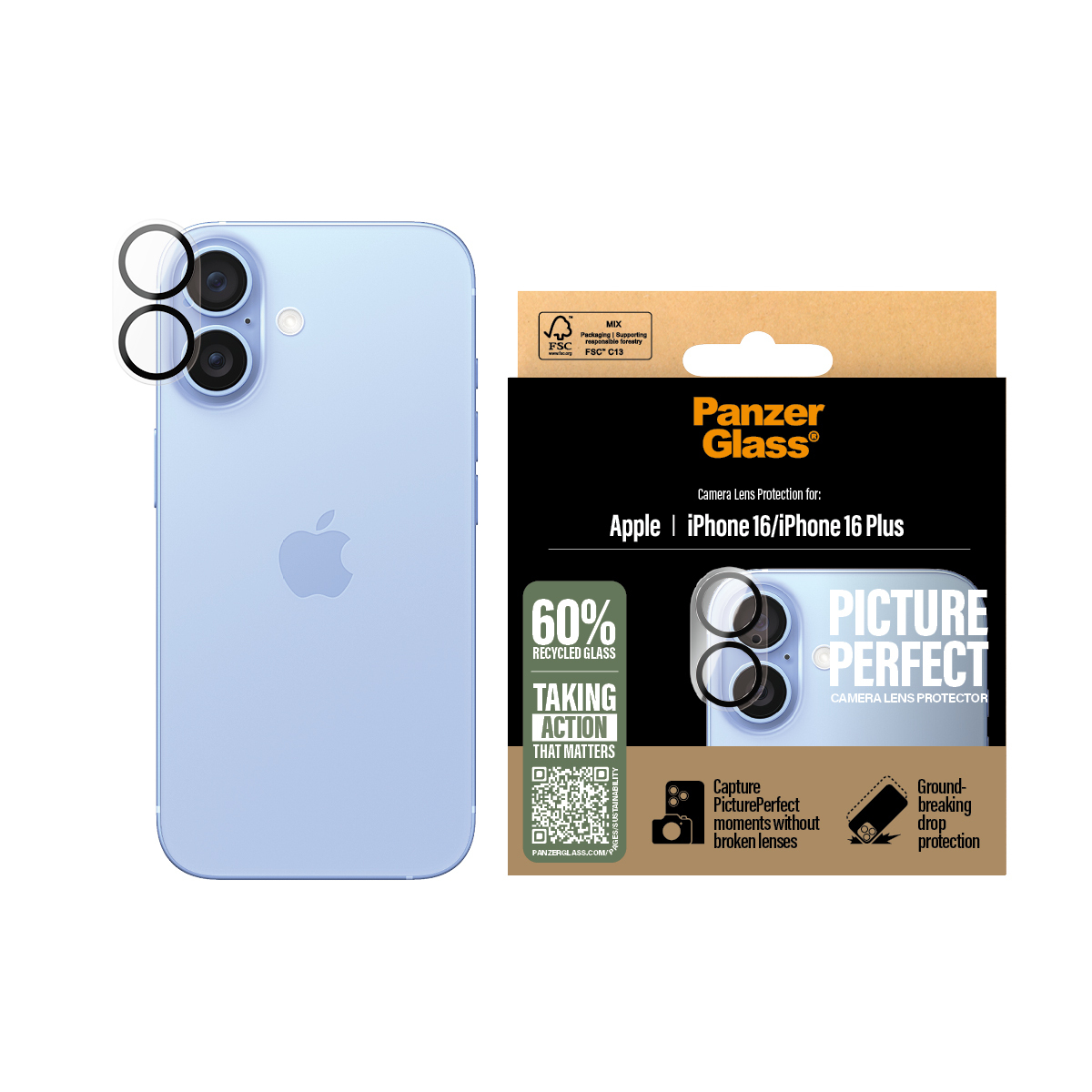 PanzerGlass Camera Lens Protector iPhone 16 / 16 Plus