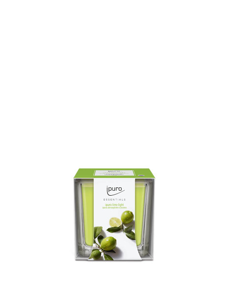 ipuro Lime light bougie en cire Carré Bergamote, Jasmin, Citronnelle, Muguet, Orange, Fleur d'oranger Citron vert 1 pièce(s)