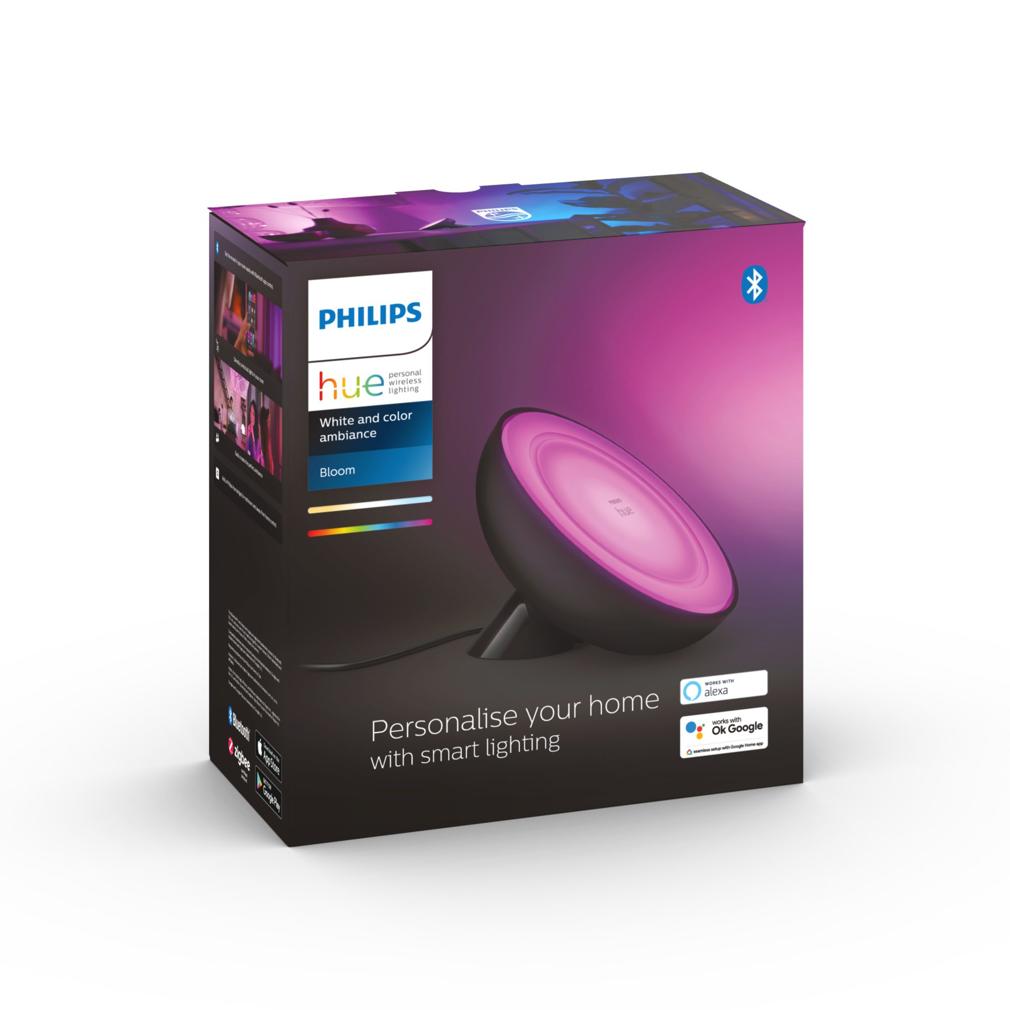 Tafellamp PHILIPS HUE Bloom White Color Ambiance Zwart