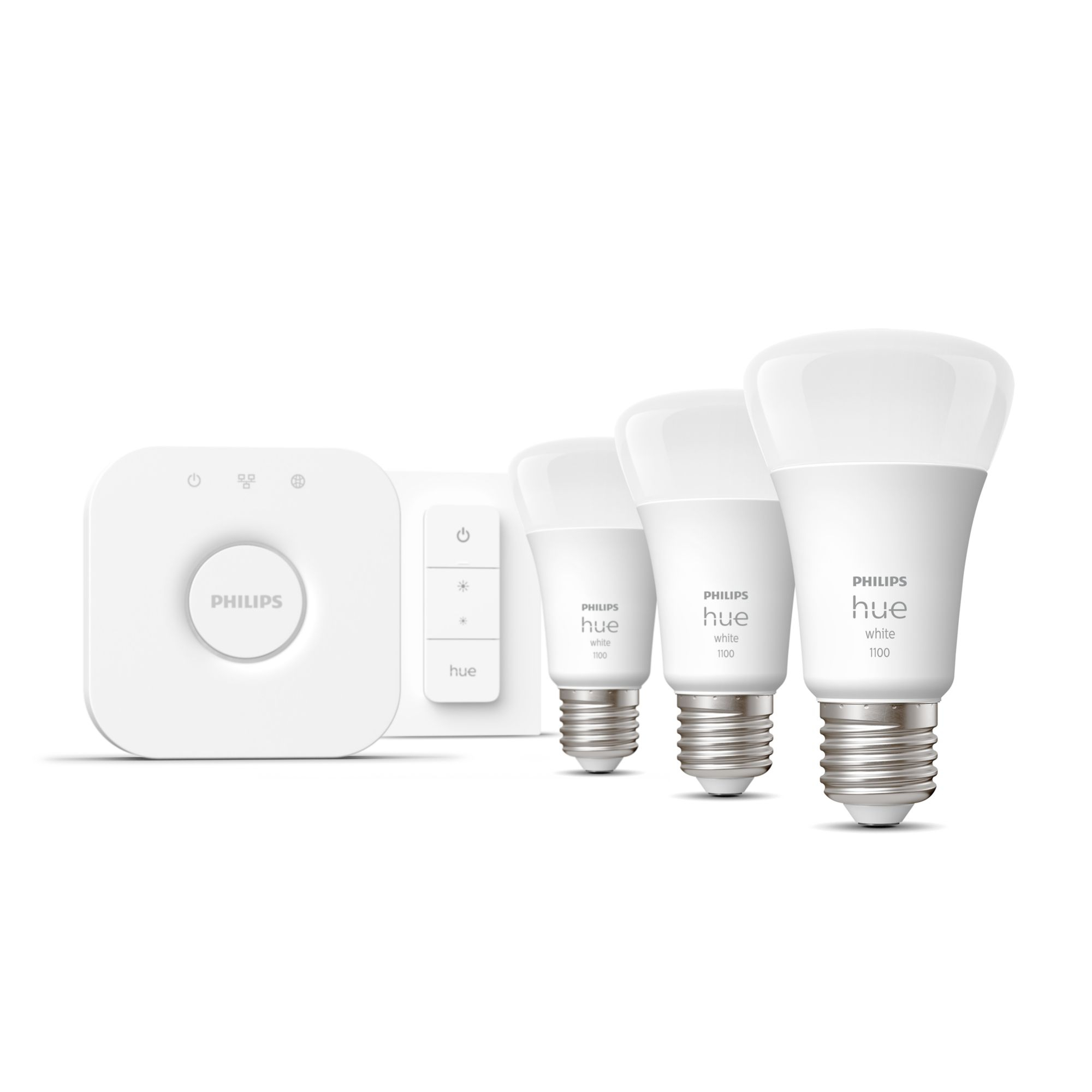 Starterkit PHILIPS HUE White E27 x3 + Bridge + Dimmer