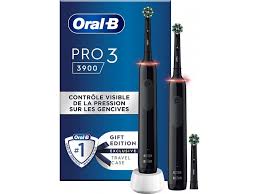 Elektrische tandenborstel ORAL-B Pro 3 - 3900 / Duopack / Zwart