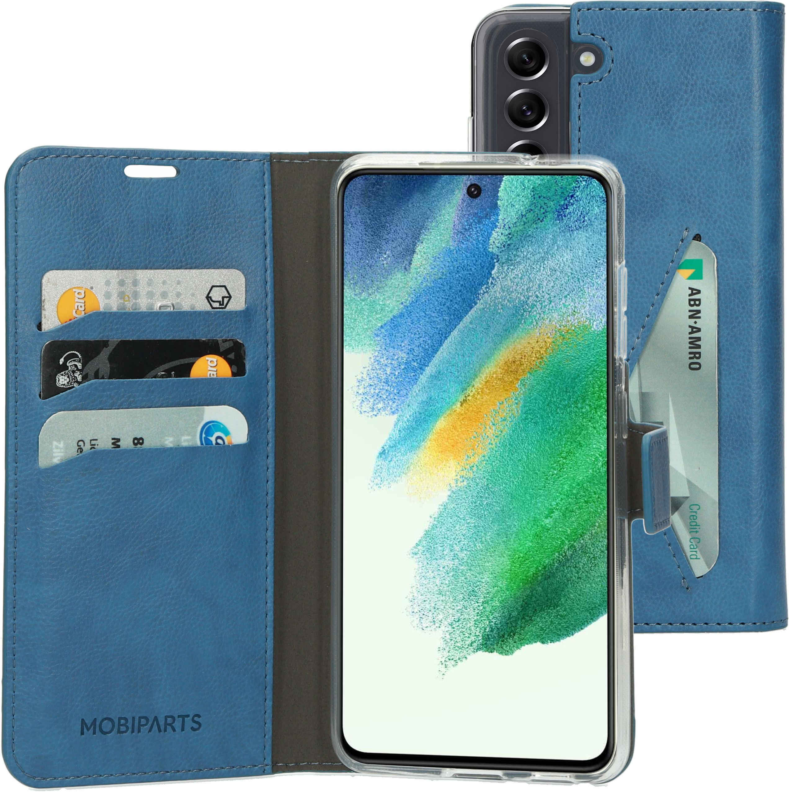 Mobiparts Classic Wallet Case Samsung Galaxy S21 FE (2021) Steel Blue