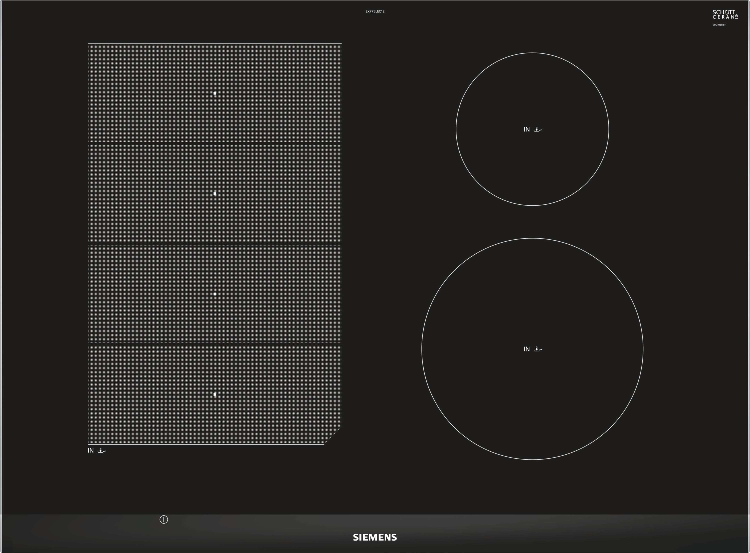 Siemens EX775LEC1E kookplaat Zwart Ingebouwd Inductiekookplaat zones 4 zone(s)