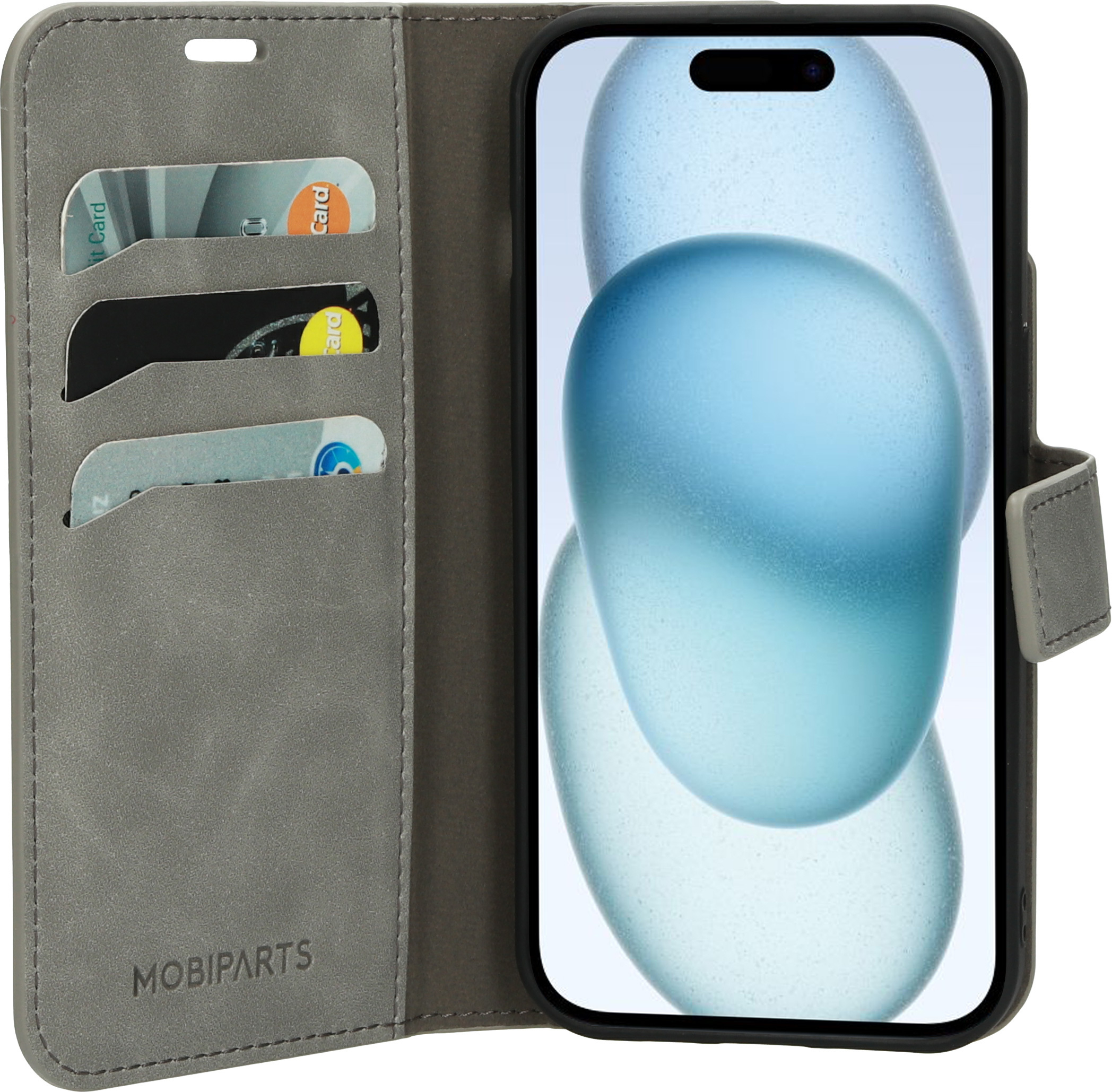 Mobiparts Classic Wallet coque de protection pour téléphones portables 15,5 cm (6.1") Étui avec portefeuille Gris