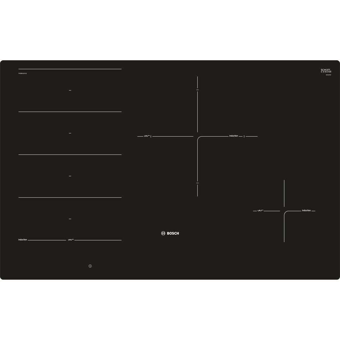 Bosch PXE801DC1E kookplaat Zwart Ingebouwd Inductiekookplaat zones 4 zone(s)