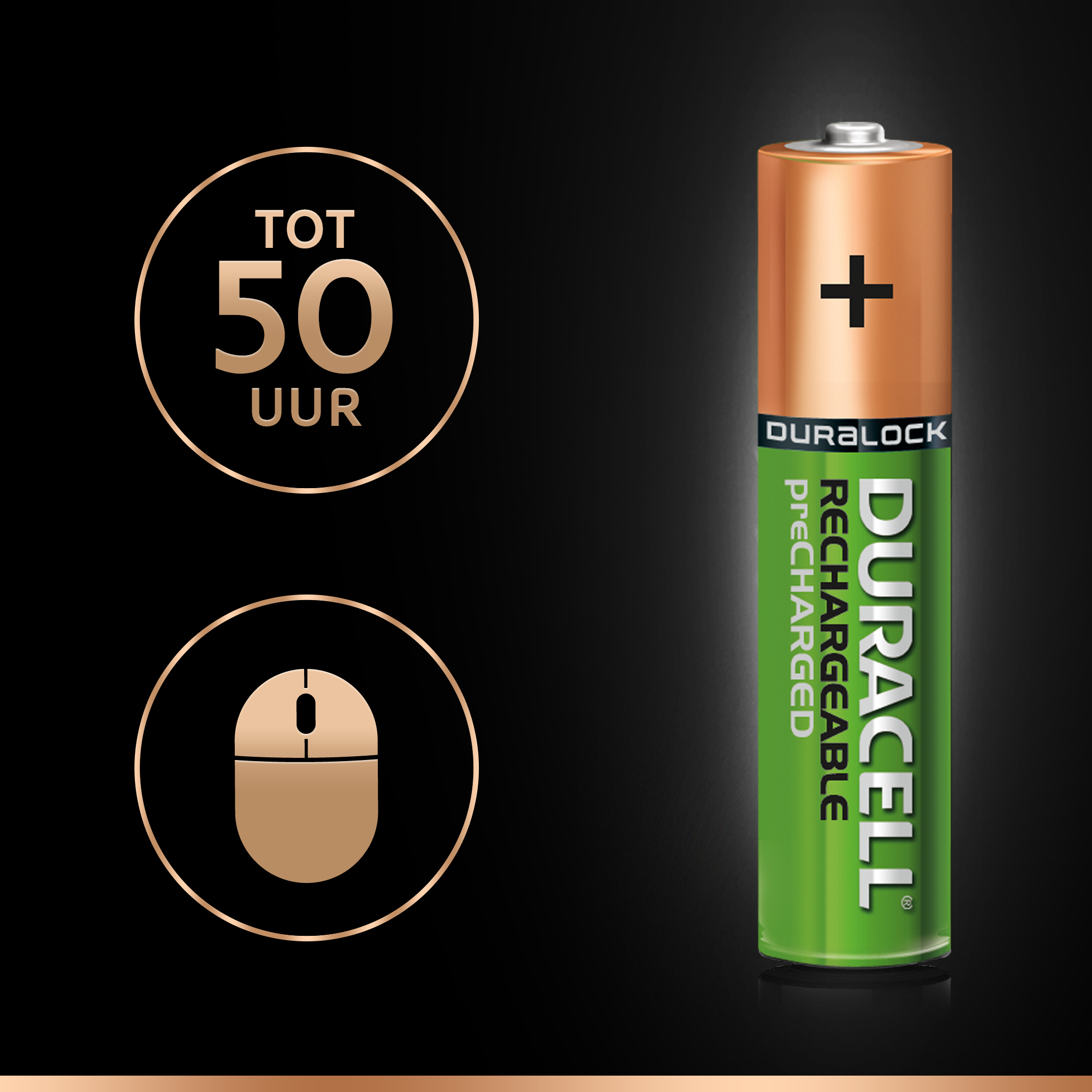 Duracell AAA Rechargeable 4-pack 800MAH