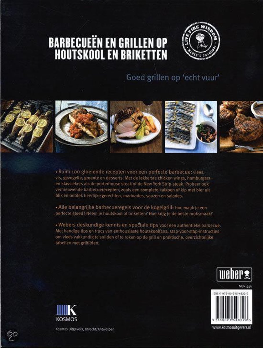 Kookboek WEBER 548326 Barbecueën en grillen met houtskool