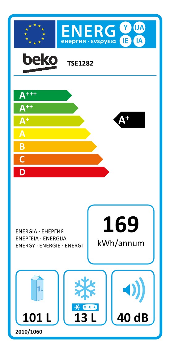 Beko TSE 1282 frigo combine Pose libre 114 L Blanc