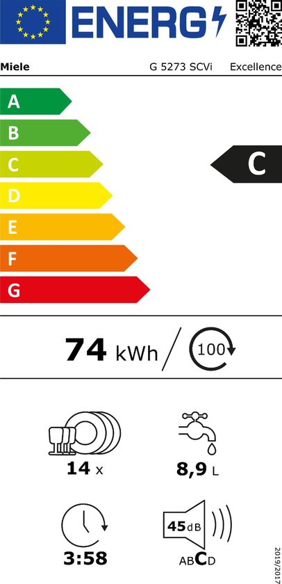 Vaatwasser BI MIELE G5273SCVI