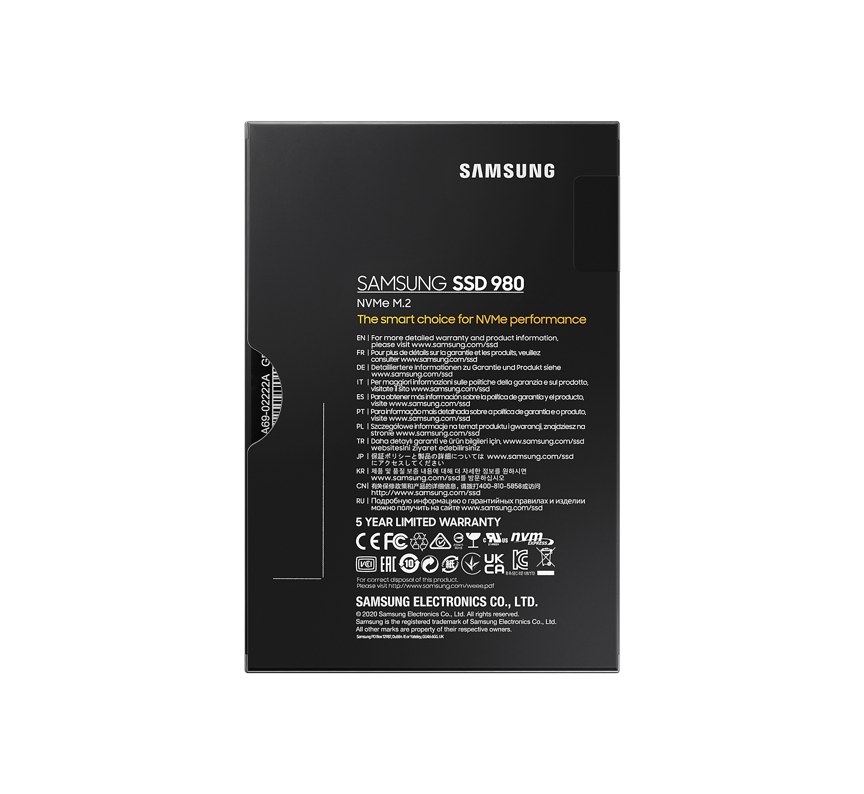 Samsung 980 500 Go M.2 PCI Express 3.0 NVMe V-NAND