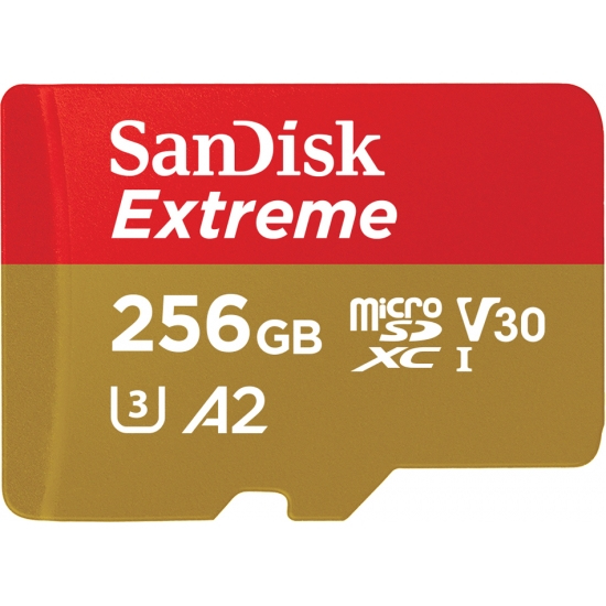 MicroSDXC Extreme 256GB 160mb / 90mb,U3,V30,A2