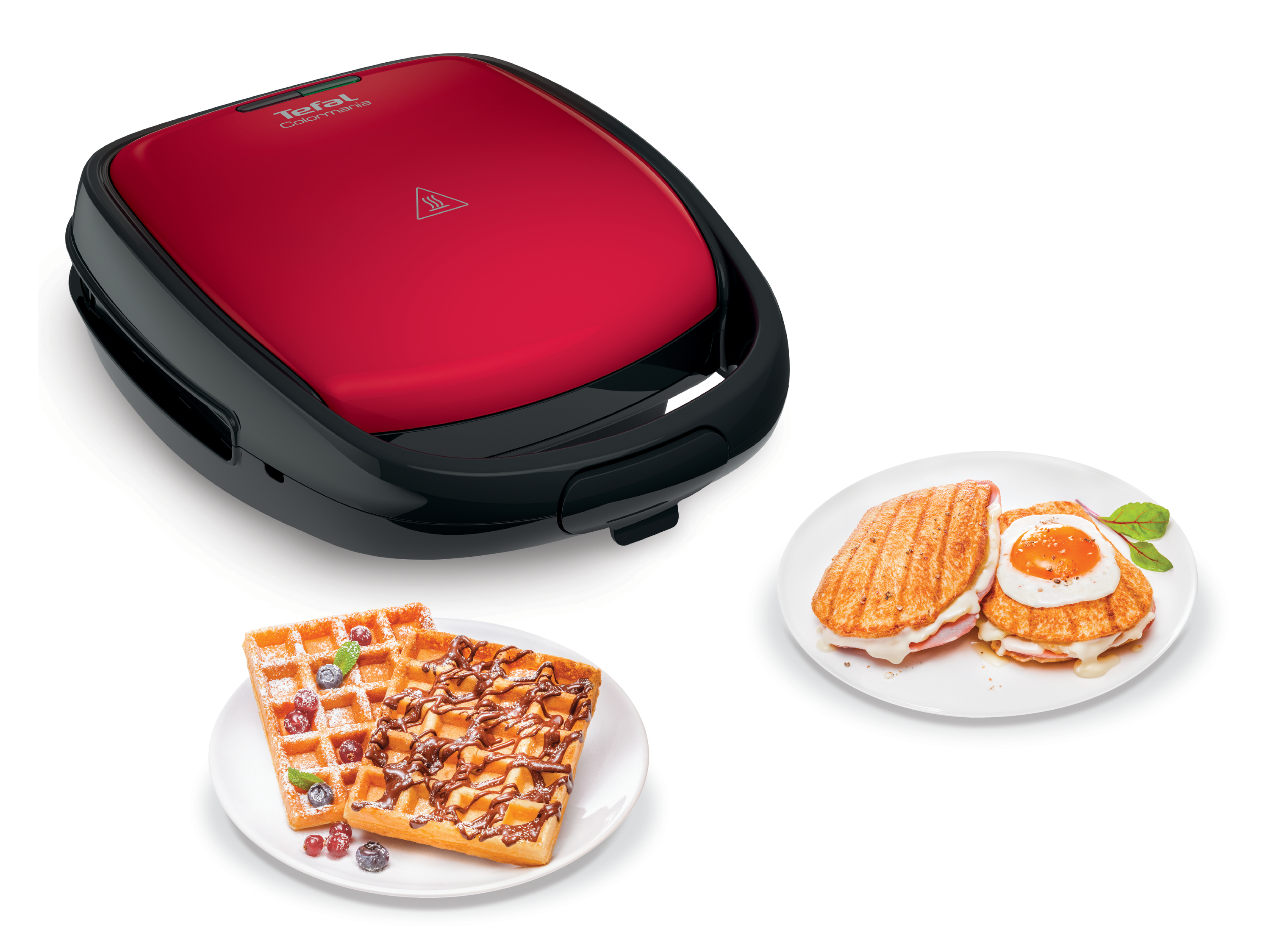 Wafel-/Croqueijzer TEFAL SW341512 Snack Time Colormania Rood