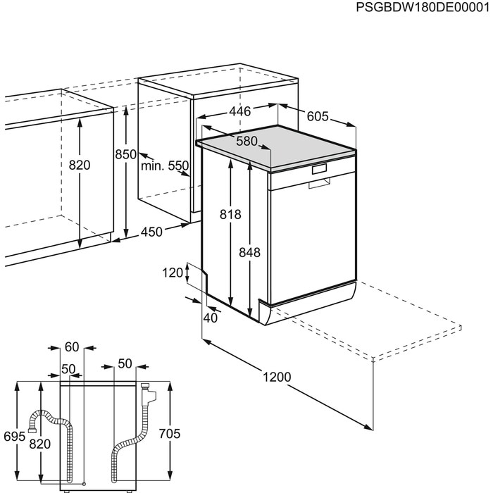 Vaatwasser AEG FFB32607ZM / E / 45cm