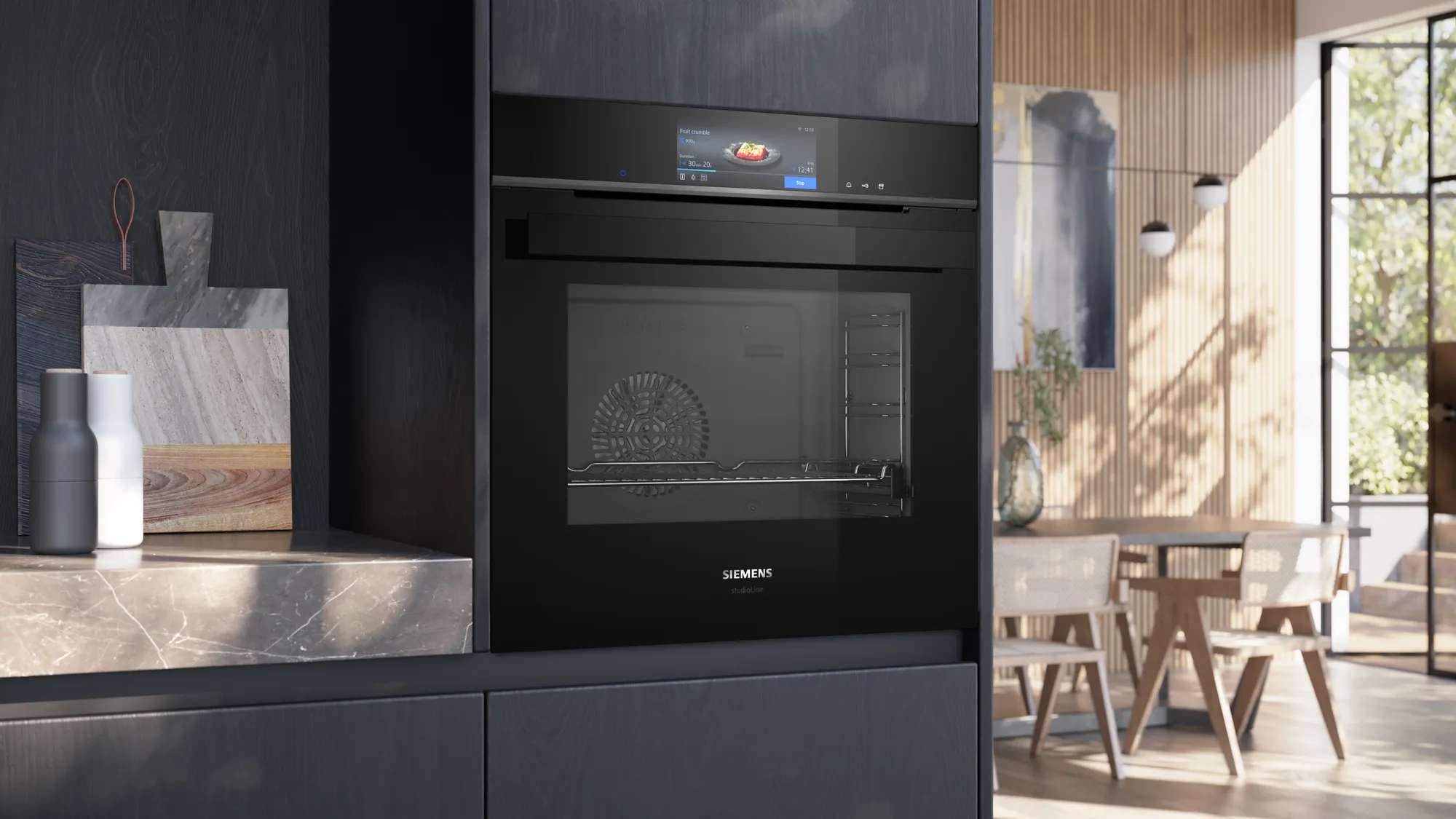 Siemens iQ700 HS958GCB1 stoomoven Middelmaat Zwart Touch