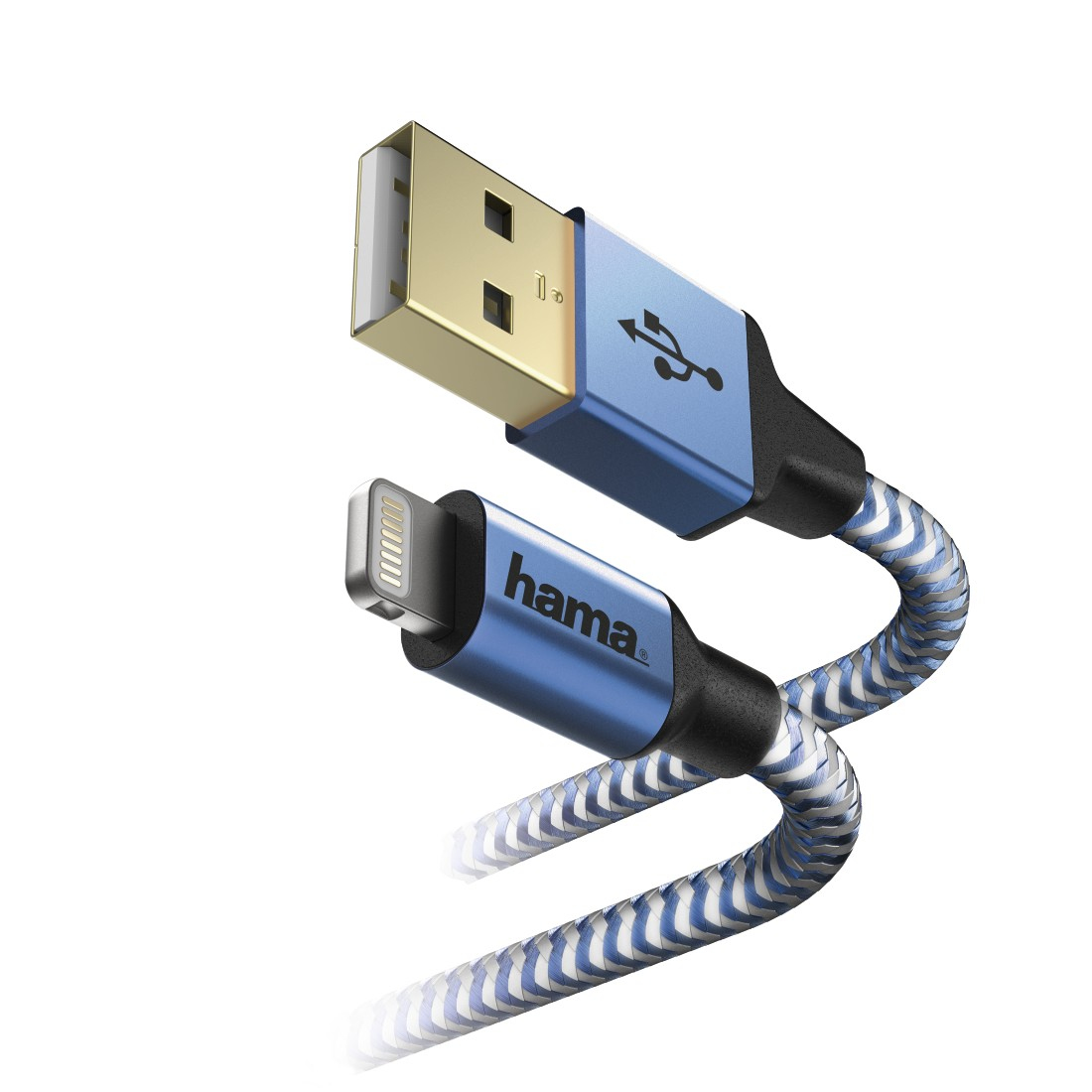 Kabel USB HAMA Reflective USB-A > Lightning 1.5m Blauw