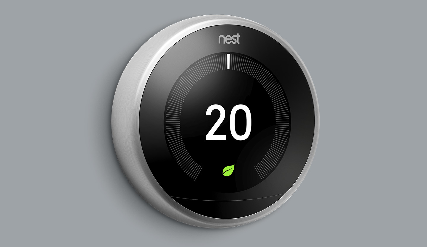 Google nest learning thermostat steel