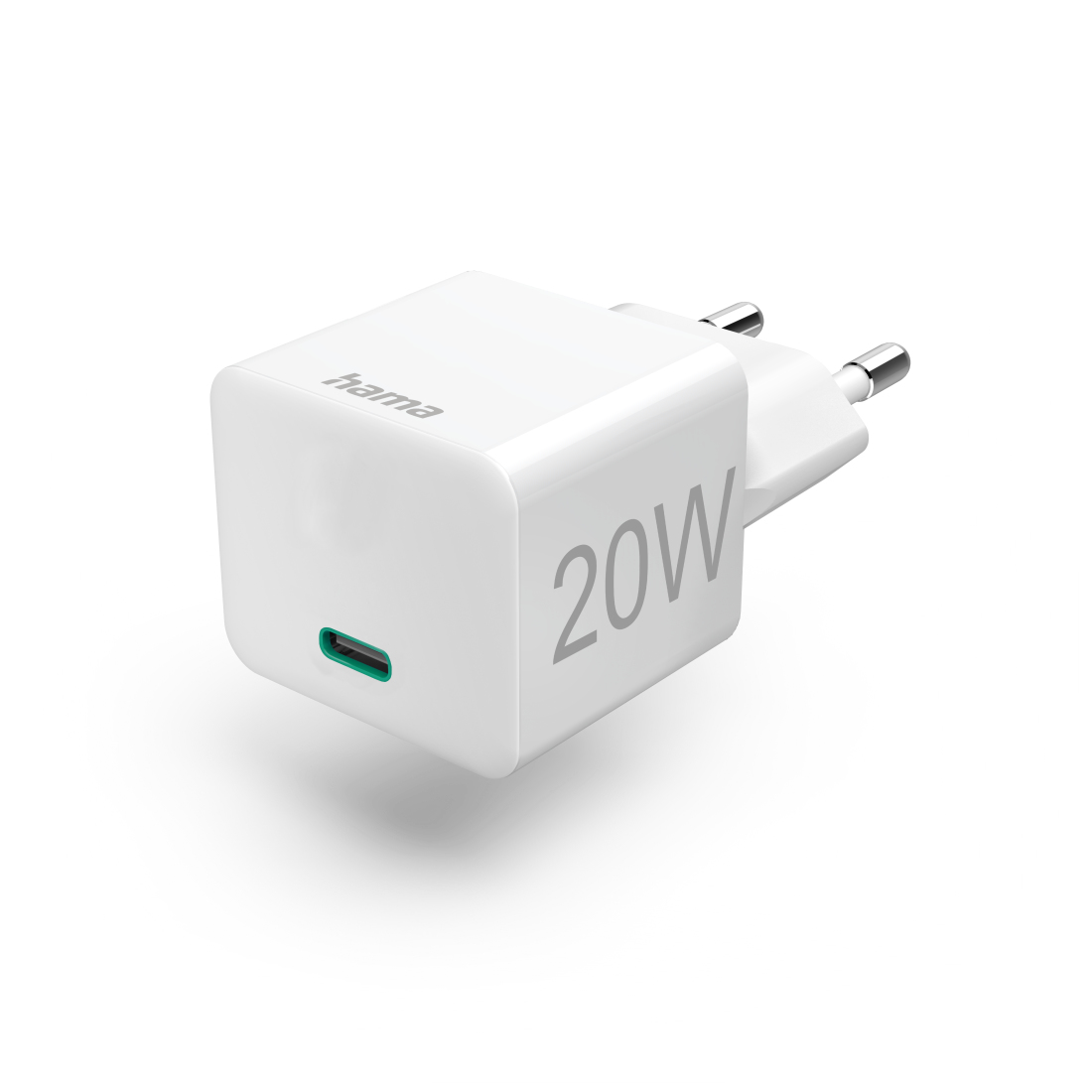 Hama Chargeur rapide, USB-C, PD/Qualcomm®, mini-chargeur, 20 W, blanc