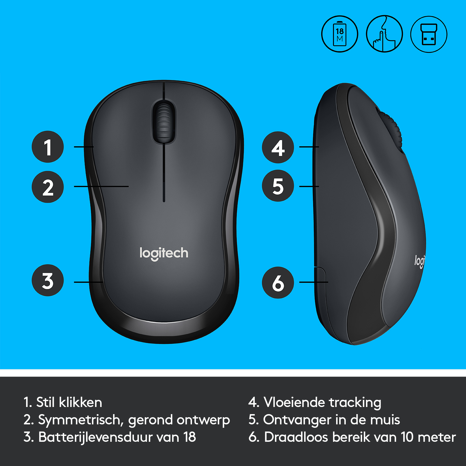 Logitech wireless mouse m220 black