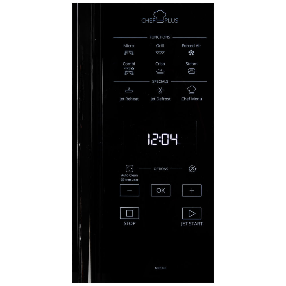 Whirlpool Chef Plus MCP 349 BL Aanrecht Combinatiemagnetron 25 l 800 W Zwart