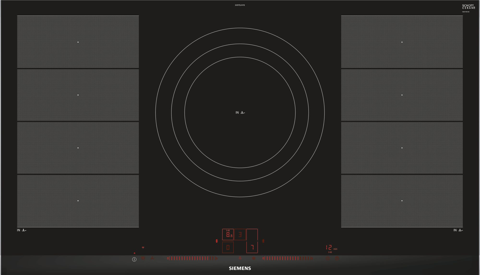 Siemens EX975LVV1E kookplaat Zwart Ingebouwd Inductiekookplaat zones 5 zone(s)