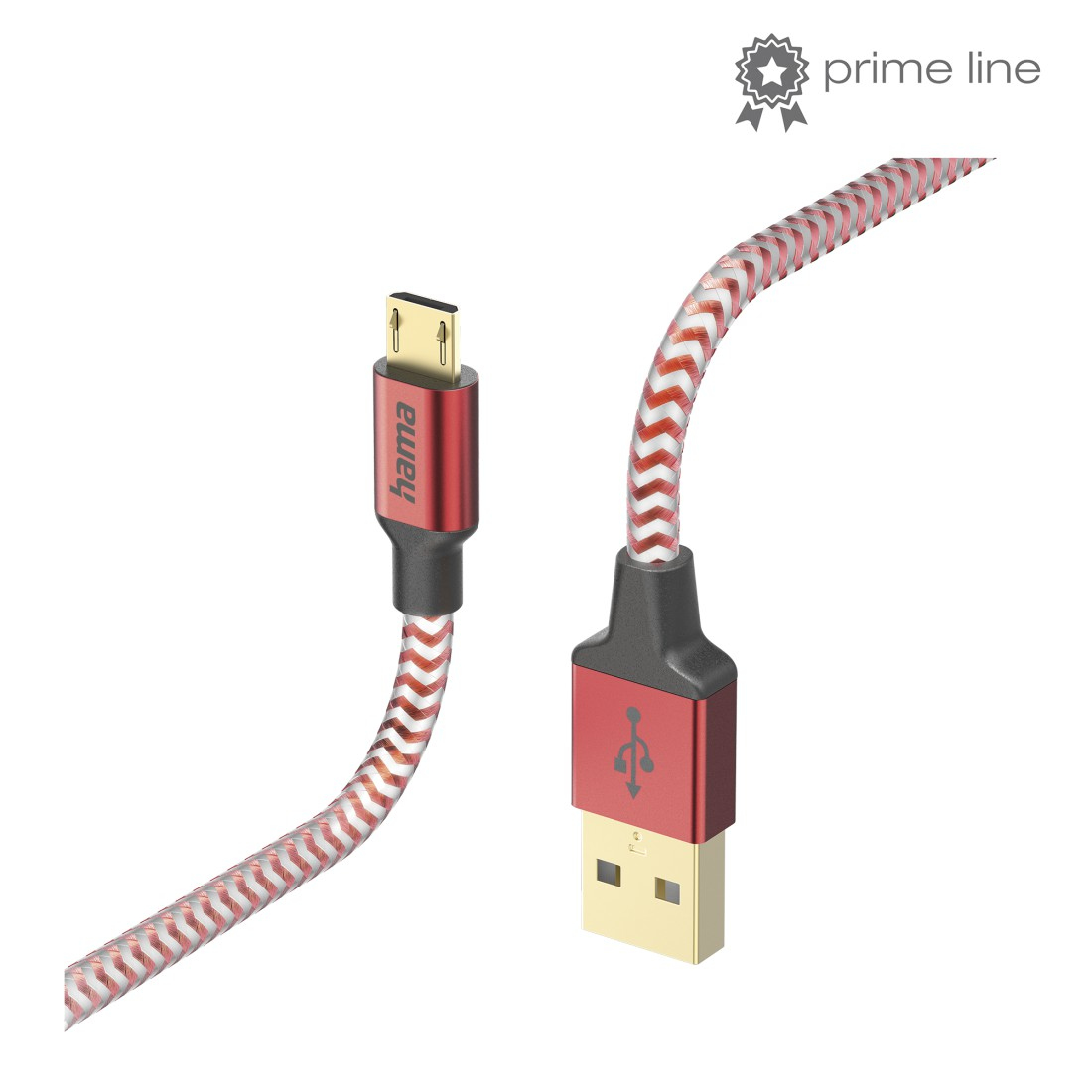 Kabel USB HAMA Reflective USB-A > Micro-USB 1.5m Rood