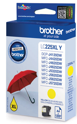 Brother LC-225XLY inktcartridge 1 stuk(s) Origineel Hoog (XL) rendement Geel