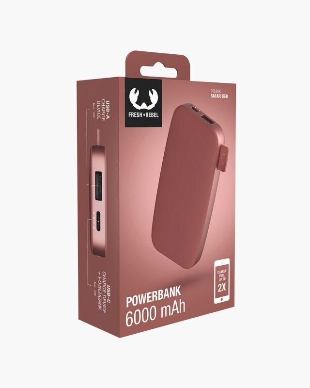 Powerbank FRESH N REBEL 6000mAh rood