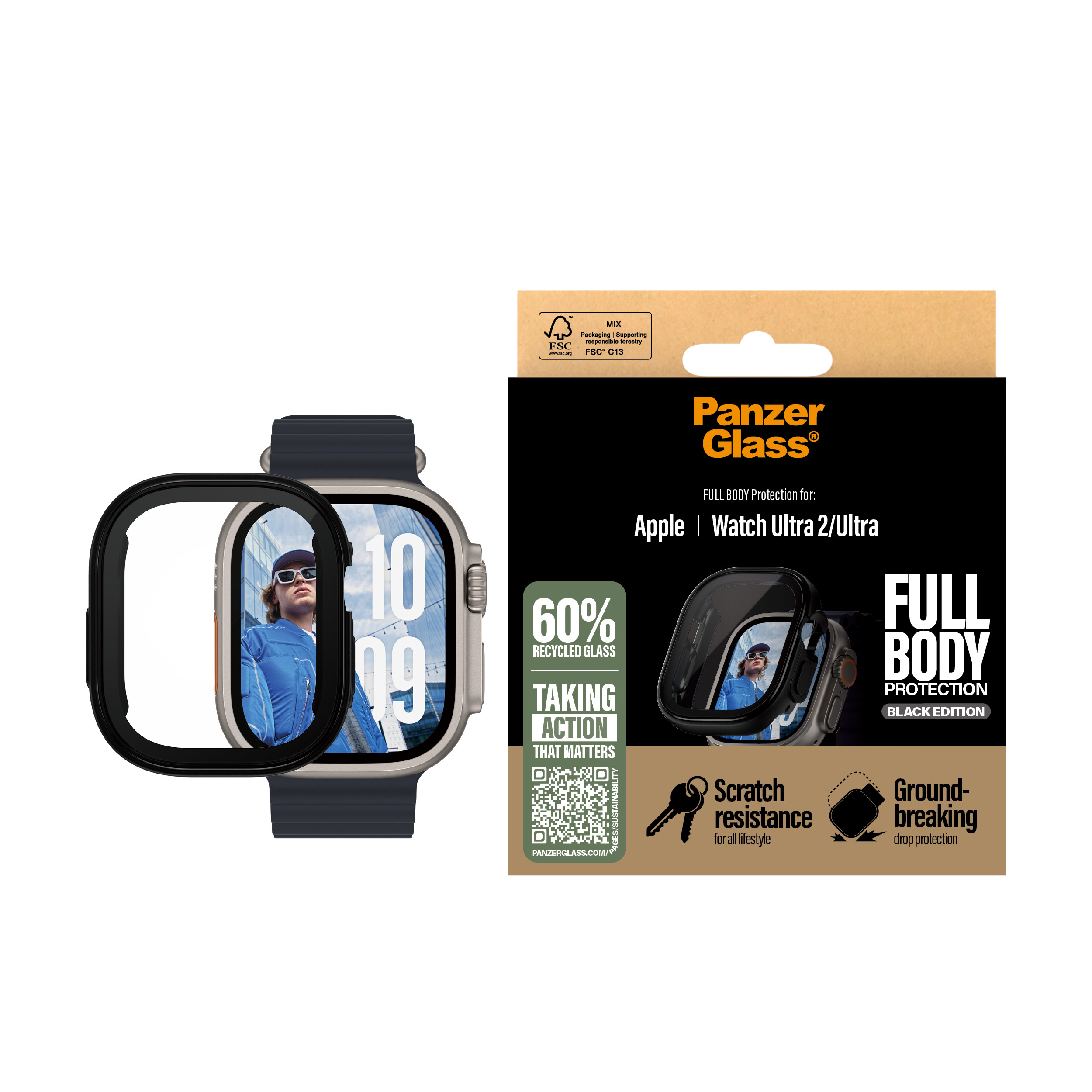 PanzerGlass Full Body Snappie Apple Watch Ultra/Ultra2 - Black