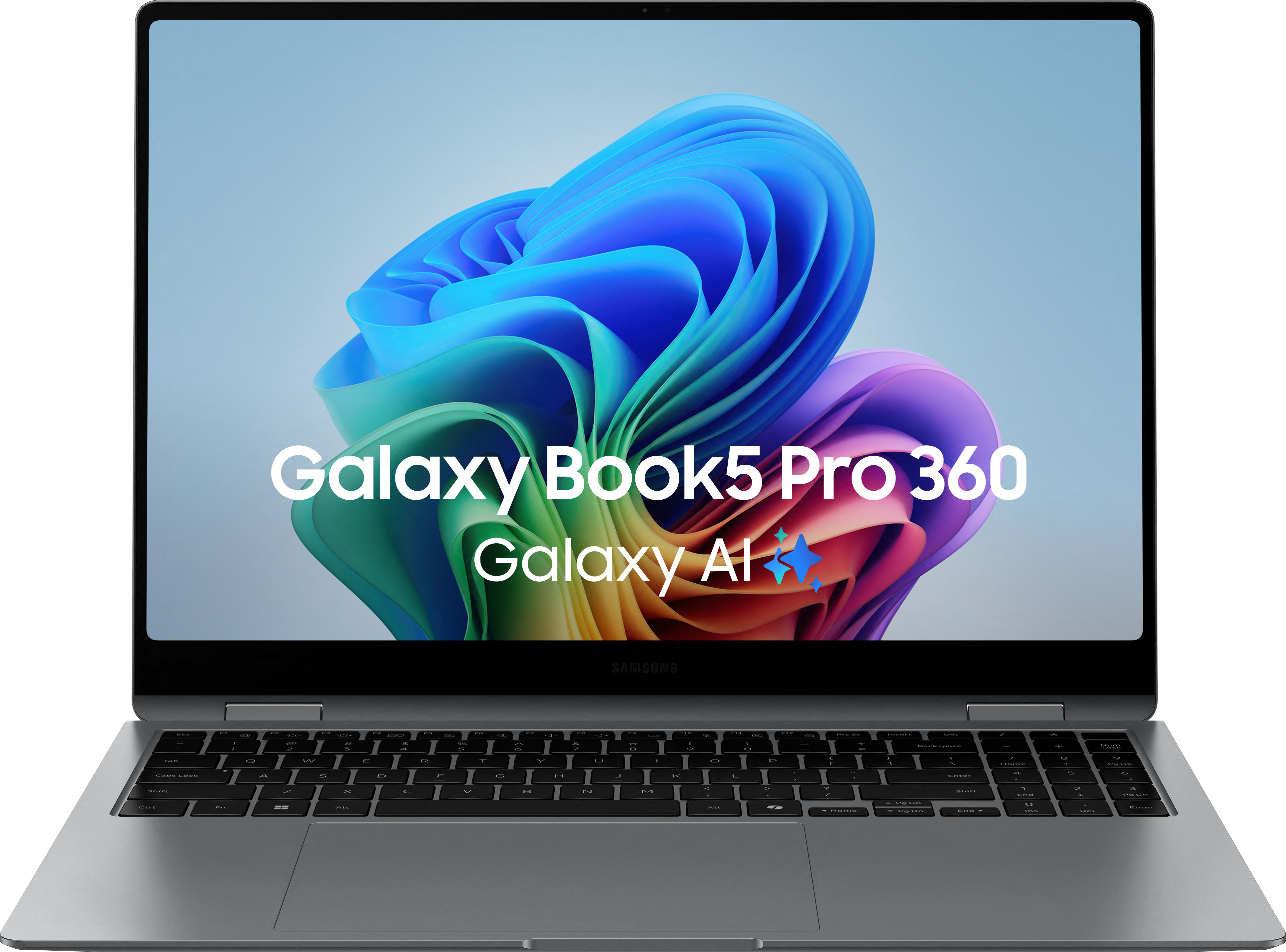 Samsung Galaxy Book5 Pro 360 Intel Core Ultra 7 256V Laptop 40,6 cm (16") Touchscreen WQXGA+ 16 GB LPDDR5x-SDRAM 512 GB SSD Wi-Fi 7 (802.11be) Windows 11 Home Grijs